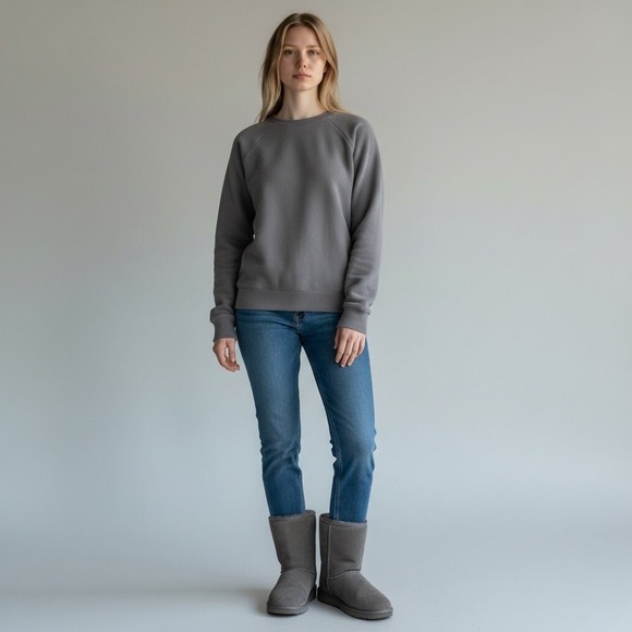 UGG Australia Classic Short II Grey Suede Sheepskin Boots Women's